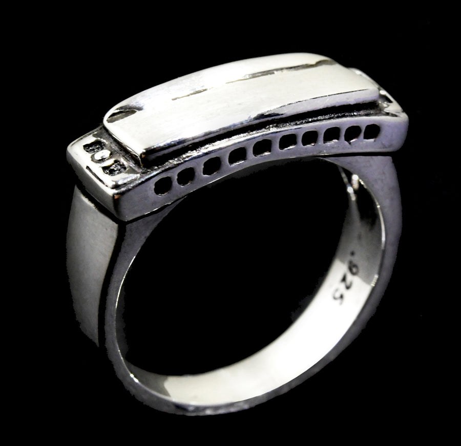 Small Harmonica Ring (sterling silver)