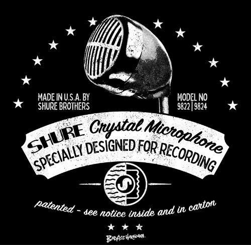 Shure Brown Bullet Retro Microphone T-shirt