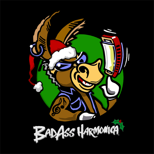 BadAss Harmonica Holiday Logo T-shirt