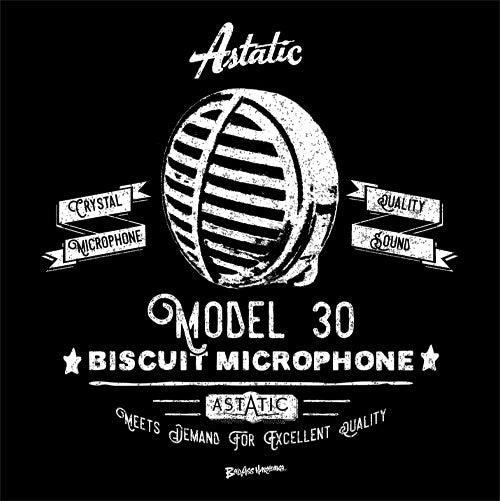 Women's Astatic Biscuit Retro Microphone T-shirt