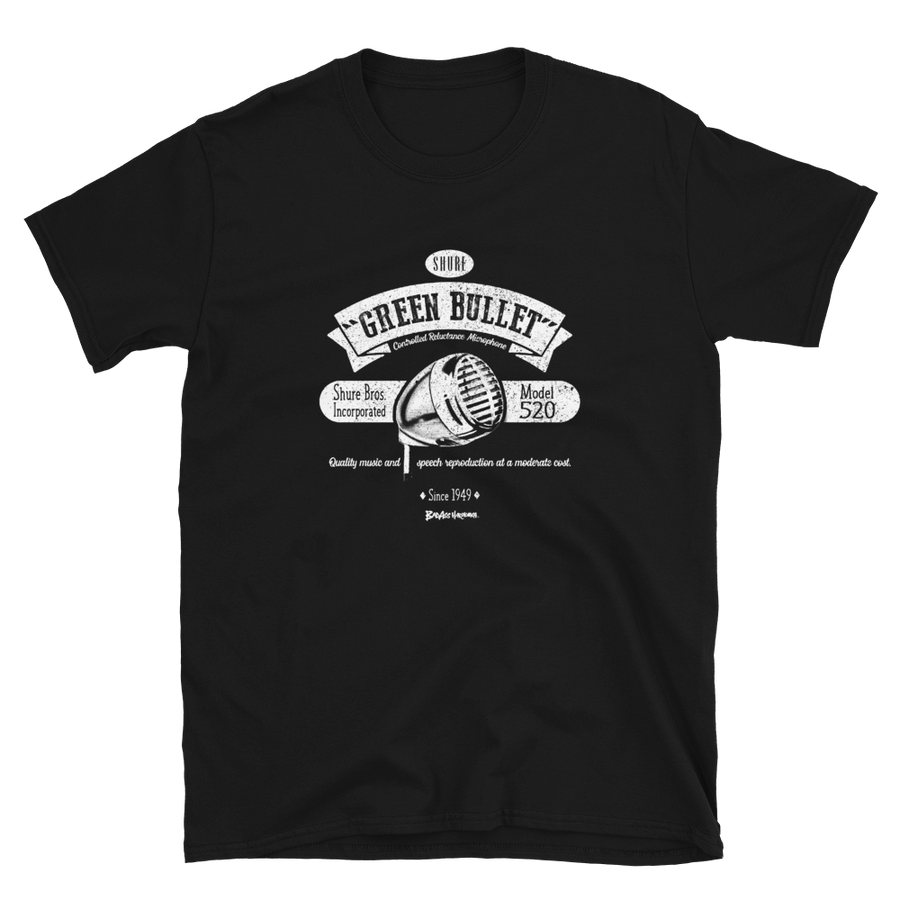 Shure Green Bullet Retro Microphone T-shirt