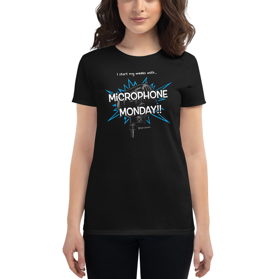 Women's Microphone Monday T-shirt (blue)