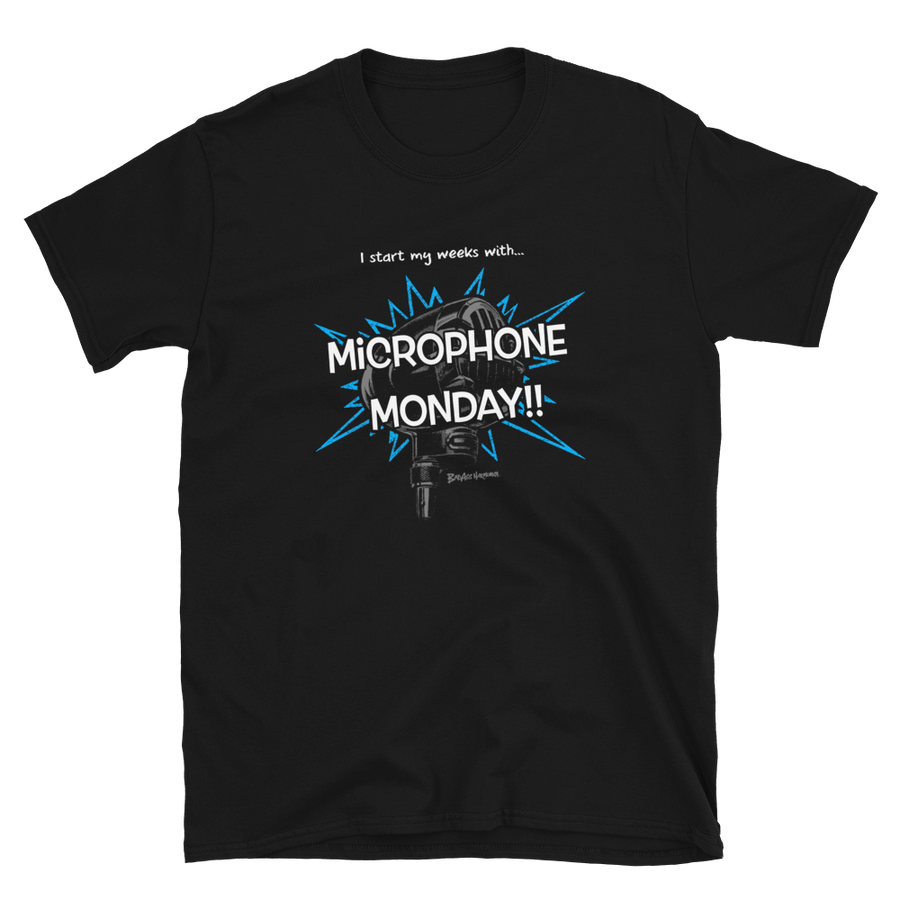Microphone Monday T-shirt (blue)