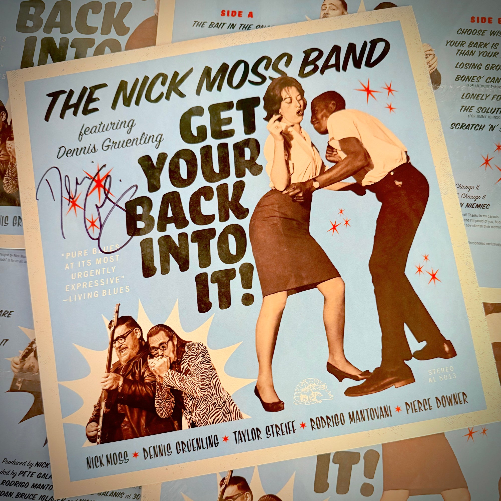 Nick Moss Band ft. Dennis Gruenling - RED vinyl autographed LP