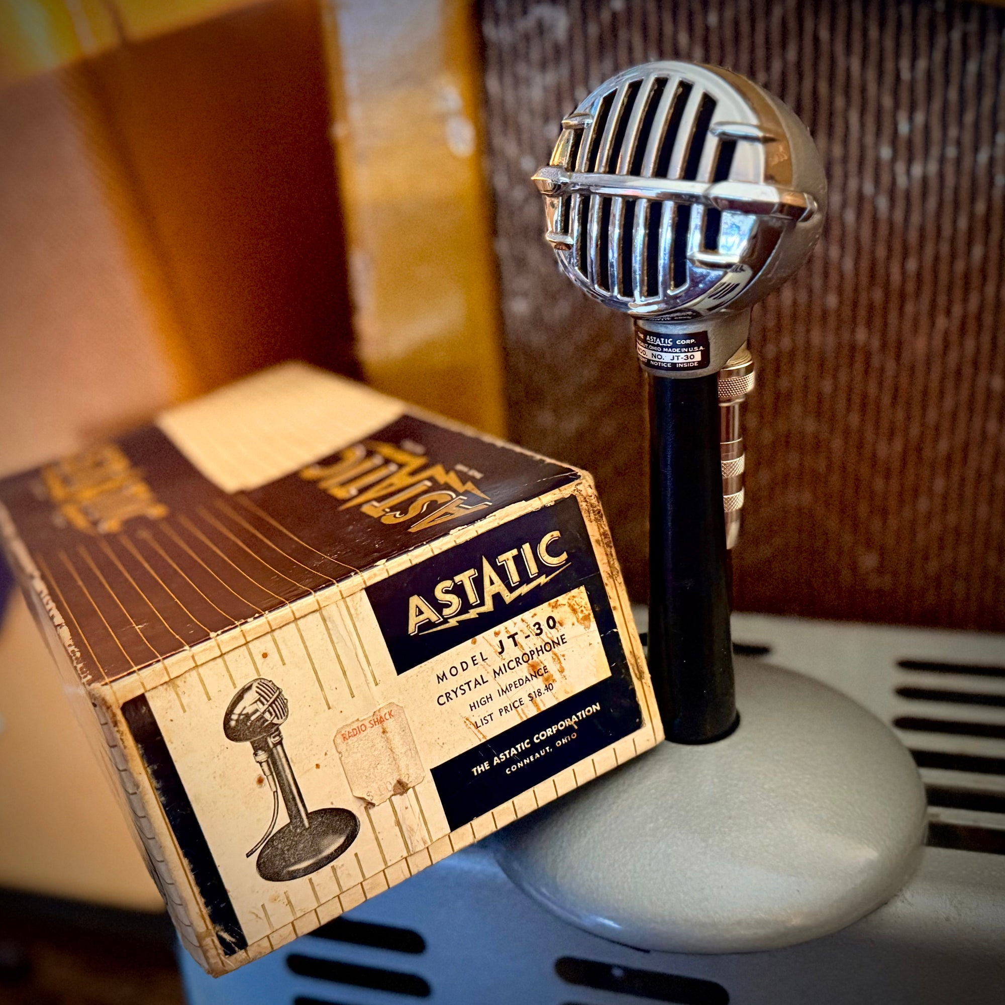 vm1792 - Astatic JT-30 in box, Vintage Crystal