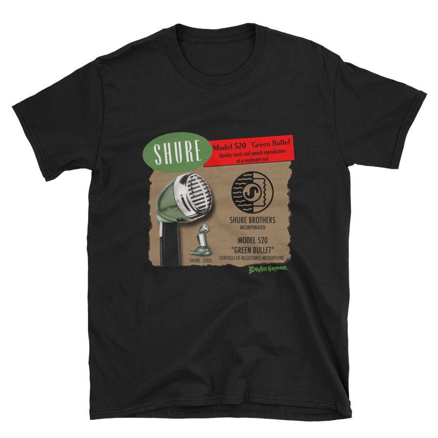 Shure 520 Green Bullet Microphone T-shirt