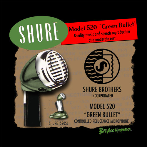 Women's Shure 520 Green Bullet Microphone T-shirt