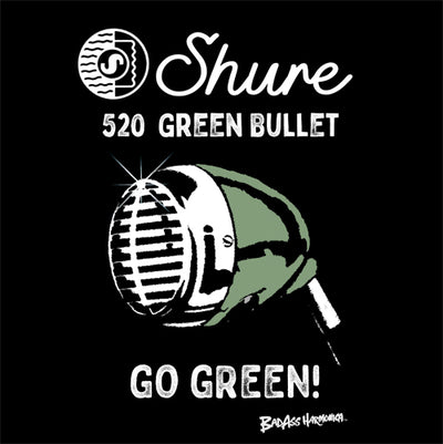 Shure Green Bullet 'Go Green' Microphone T-shirt
