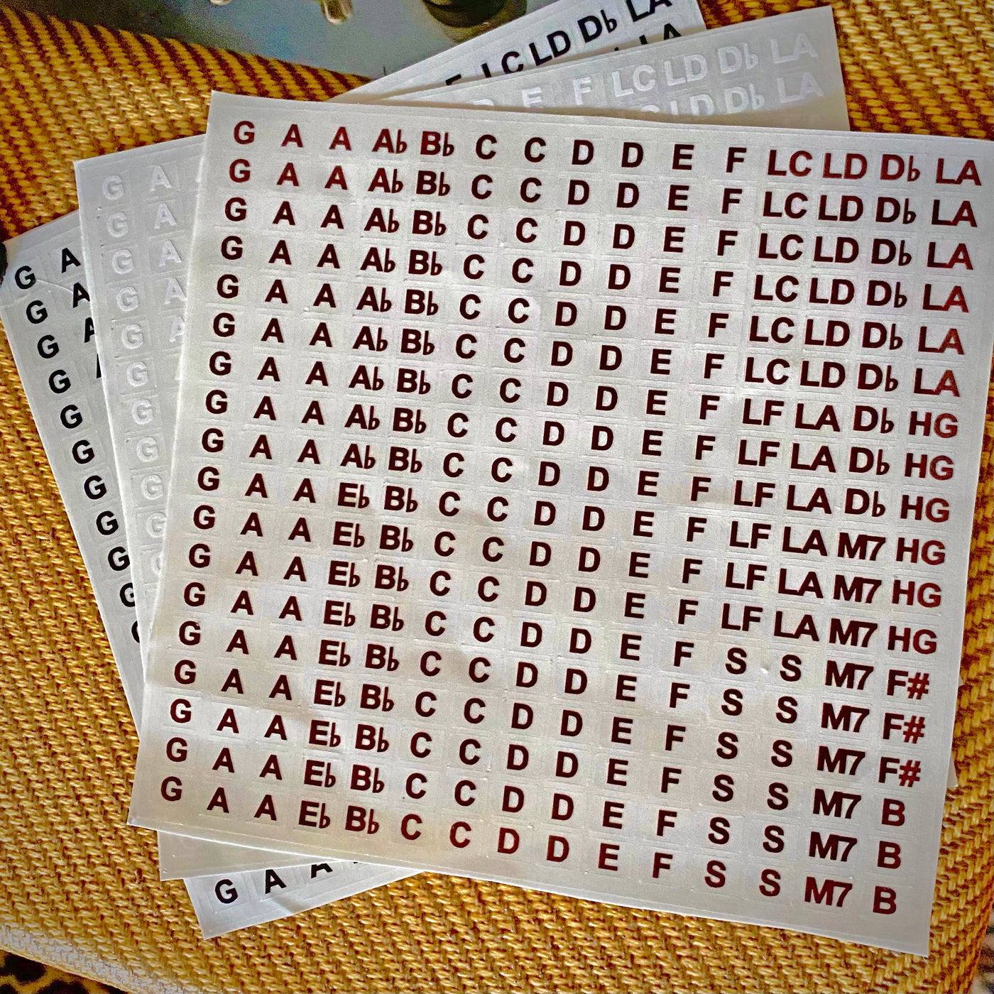 HARMONICA COMB-KEY STICKERS