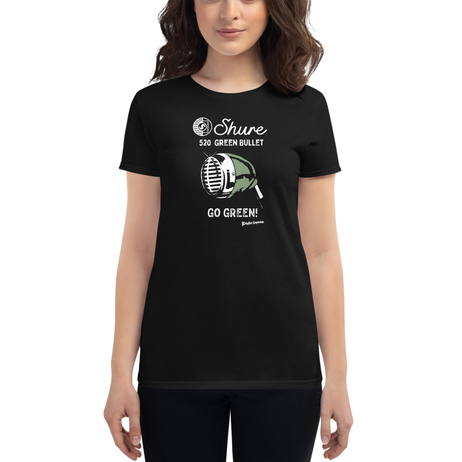 Women's Shure Green Bullet 'Go Green' Microphone T-shirt