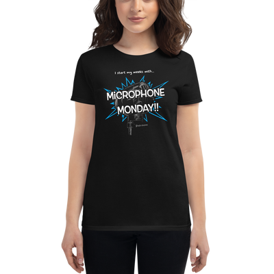 Women's Microphone Monday T-shirt (blue)