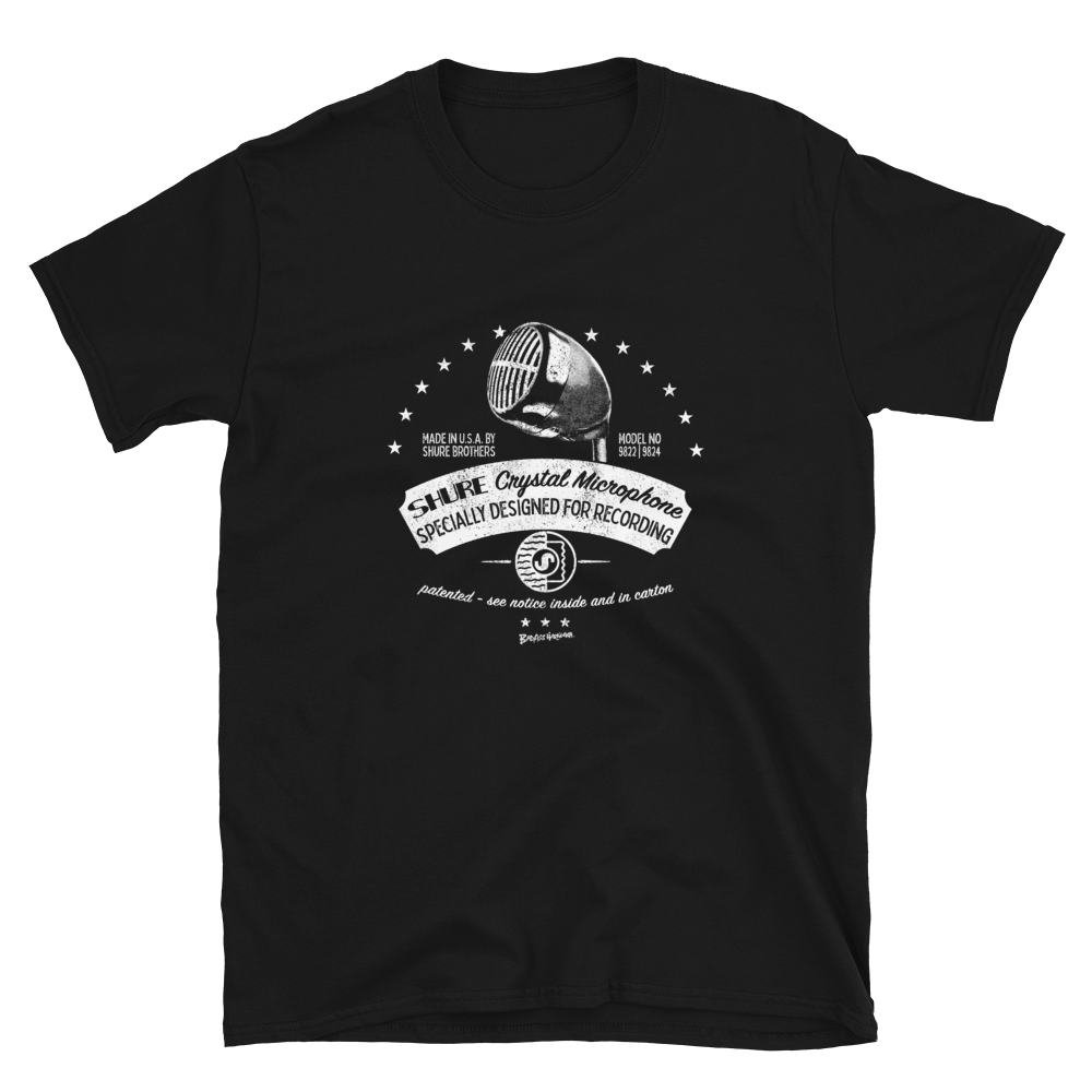 Shure Brown Bullet Retro Microphone T-shirt