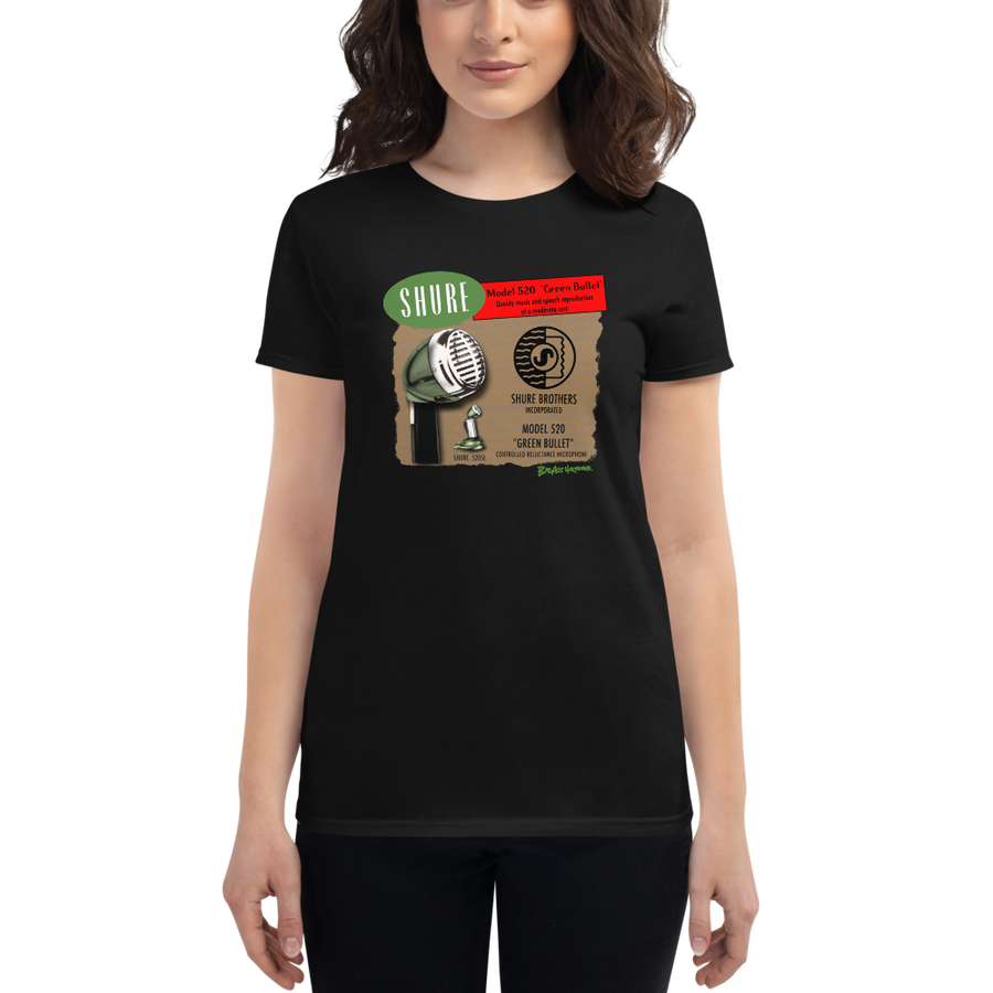 Women's Shure 520 Green Bullet Microphone T-shirt