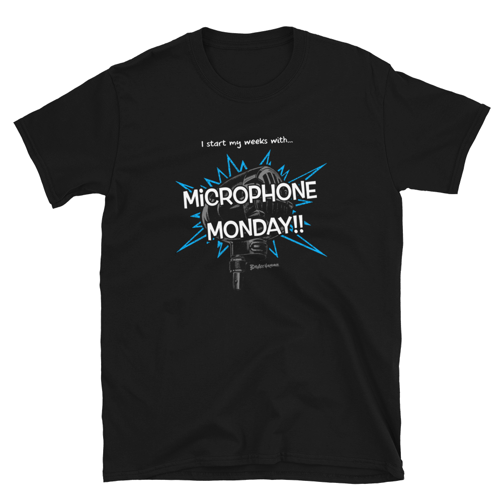 Microphone Monday T-shirt (blue)