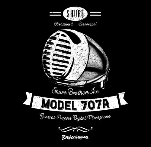 Shure 707A Retro Microphone T-shirt