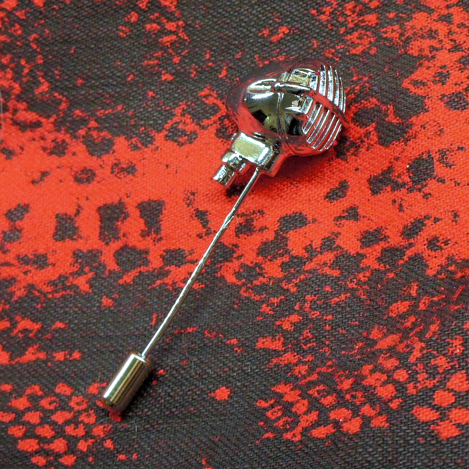 Chrome Astatic Microphone lapel pin