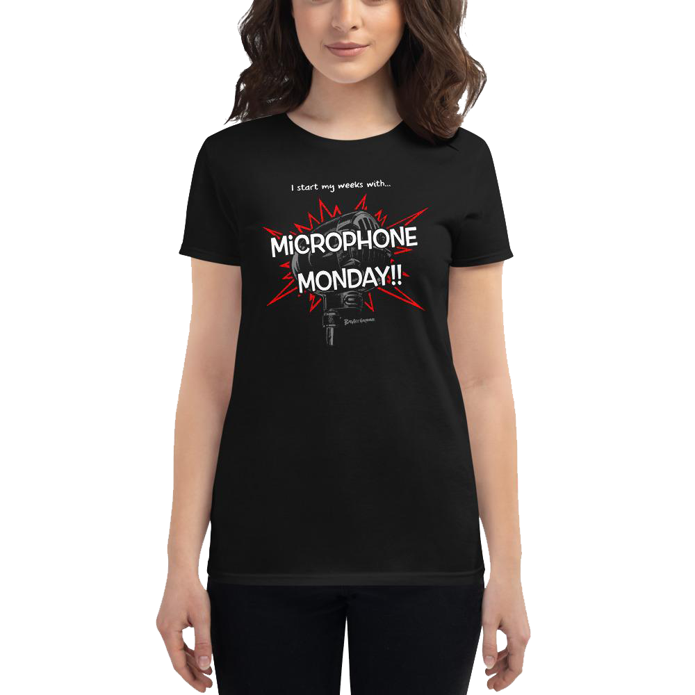 Women's Microphone Monday T-shirt (red)