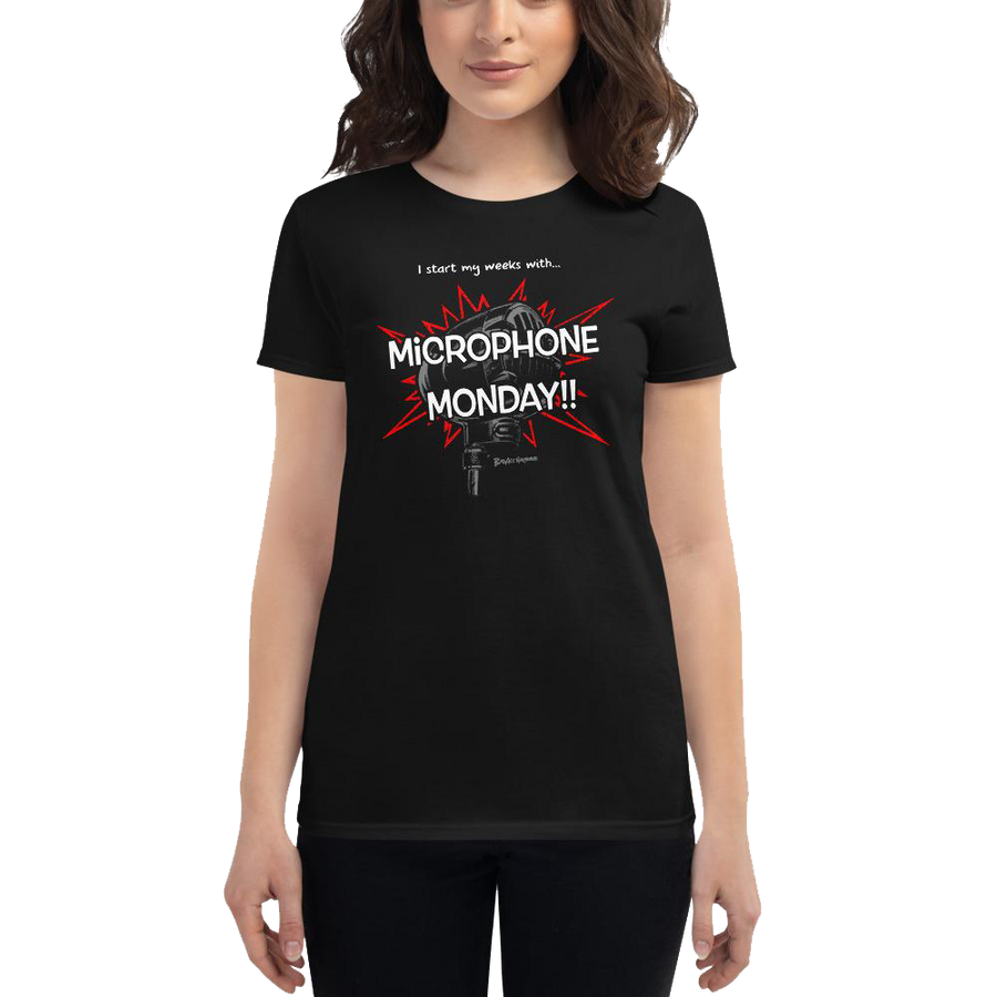 Women's Microphone Monday T-shirt (red)